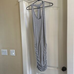 Athleta Gray and White Striped Tank Dress XS